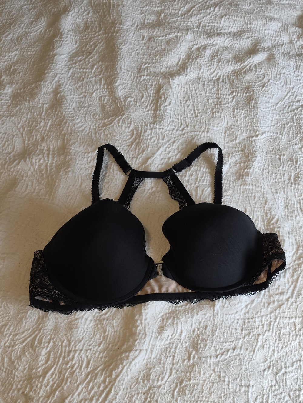Black Lace Racerback Push-Up Bra